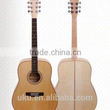 41" Dreadnought Quilted Maple Solid Wood Acoustic Guitar With Pickup