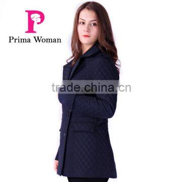 2016 Spring New Design Long Slim Fit Women Lapel Parka photo-4