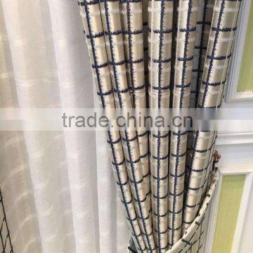 More Modern Grid Jacquard Shading Bedroom Window Sitting Room Drapes photo-3