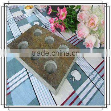 Natural Slate Stone for Rusty Candlestick