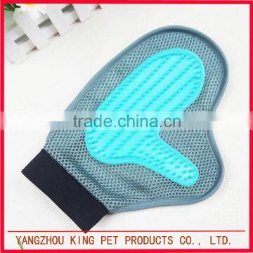 Eco friendly blue rubber massage gloves pet dog grooming products