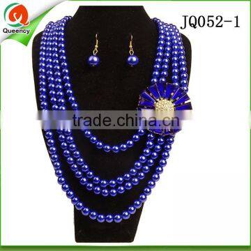 2016 Hot Sale African Jewelry Sets Black Beaded Necklace Pearls Necklace for Wedding Party photo-2