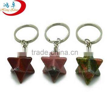 Wholesale merkaba Semi precious Stone Keychain