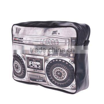 2016 Hot Fashion 3D BOOM BOX Printing One Side Leather Courier Bags Shoulder Bag Message Bags photo-2