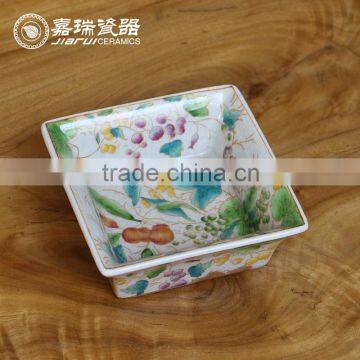 Korean Pure Hand Painted Ceramic Popcorn Bowl photo-3