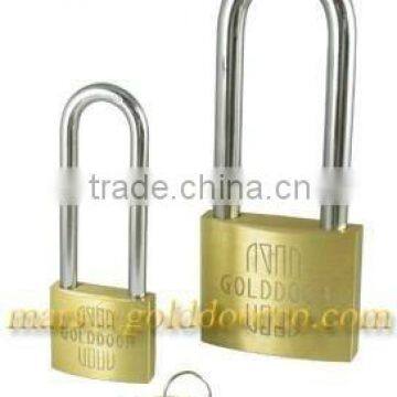 Golddoor Medium Duty Long Shackle Brass Padlock