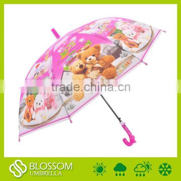 2016 New fashion transparent straight popular child umbrella