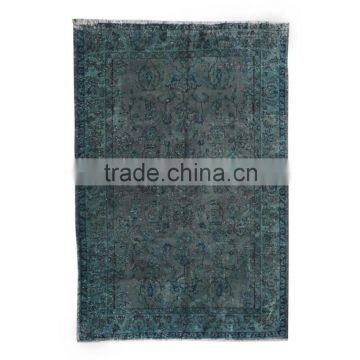 Handmade Turkish Carpet - Grayish Blue Over-dyed Rug (7,5 x 5,2 feet)