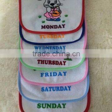 Hot sales seven days weekly baby bib