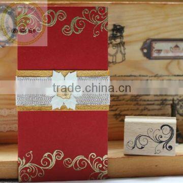 Custom lovely logo wooden stamp block set