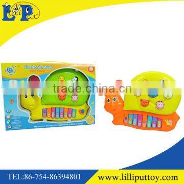 2 colors assorted cartoon cute snail piano toy