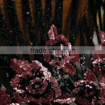 Sequin Embroidery Cloth;3mm+3mm Gold Embroidery Cloth;Polyester Fiber;dress, Home Textile Toys Crafts Use photo-2