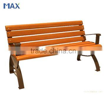 wooden long bench seating seat back gardening chairs