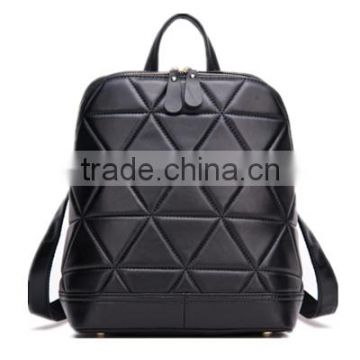 high quality korean style black woman leather leisure backpack                        
                                                Quality Choice