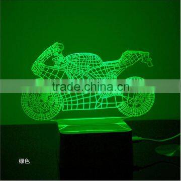Motorcycle Shape 3D Led Desk Lamp With Touch Switch photo-3