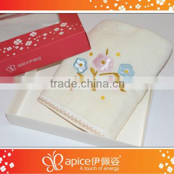 100% cotton fabric embroidery bright color face towel