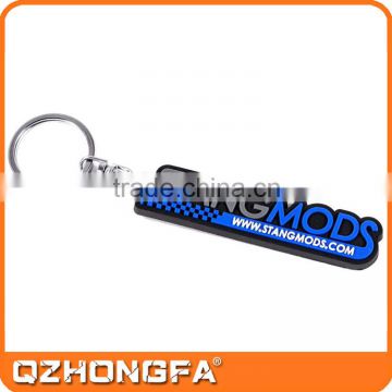 hot promotional logo embossed rubber custom keyring