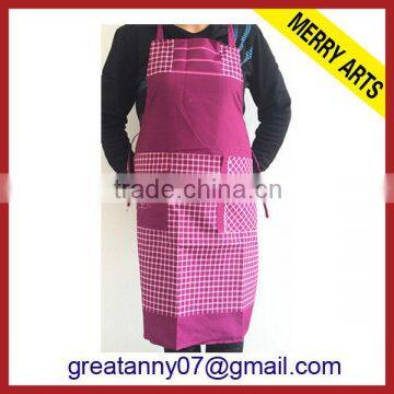 China Factory Customized OEM Polyester Purple Kitchen Bib Apron Cheap Wholesale
