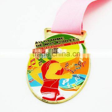 Sport souvenir gold running medal