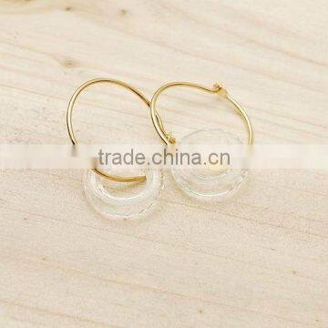 clear circle crystal earrings