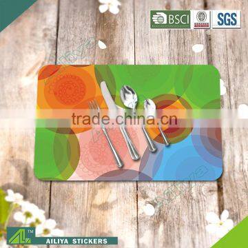 Hot selling eco-friendly kitchen advertising colorful promoting custom printed silicone placemats                        
                                                Quality Choice