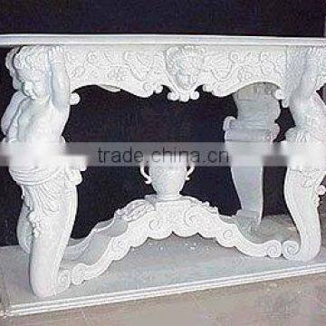 Marble Outdoor Long Furniture Table Hand Carved Sculpture for Home Garden Hotel Restaurant