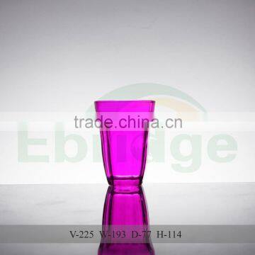 hot sale colorful rose red painted glass tea cups for drinking