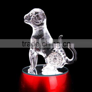 Hot chinese zodiac animal dog figurines crystal gift craft for sale from China