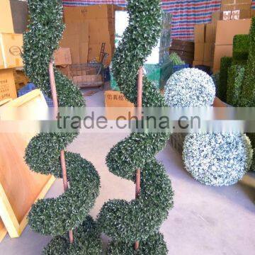 Driect manufacture Latest spiral topiary artificial boxwood spiral tree for decoration
