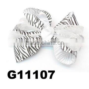 Fashion Big Dot Fabric Hair Ribbon Bows With Metal Button photo-2