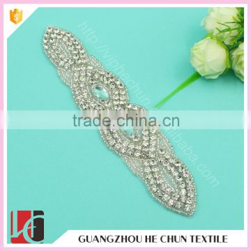 HC-3586 Hechun Dress Rectangle Glass Bead Sewing Applique Work for Bridal Dress