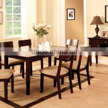 cheap dining table set in solid wood frame HDTS118