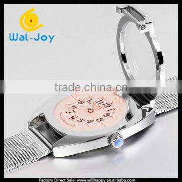 WJ-3547 new fashion net belt waterproof talking touch sensitive watch for blind