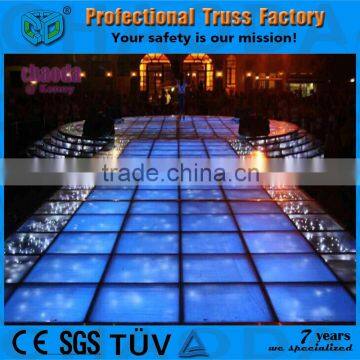 2016 Compact Portable 18mm Tempered Glass Surface Glass Stage For Wedding