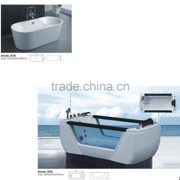 Comfortable Design Freestanding Acrylic Portable Material Bathtub