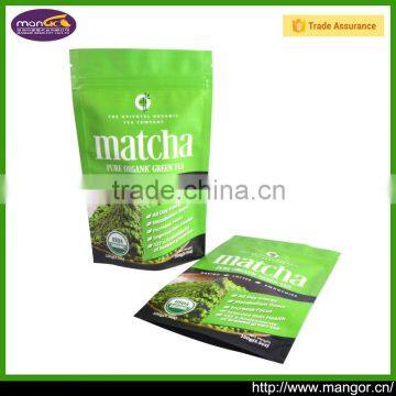 Alibaba Trade Assurance Free Sample Good Sealability Moisture Resistant Stand Up Green Tea Powder Plastic Bag With Valve