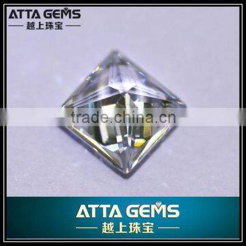 4X4mm princess cut white cz gems for jewelry making