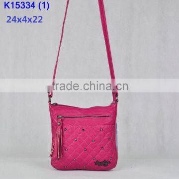 Angelkiss bag china factory messenger bag with zipper/pink sling bag