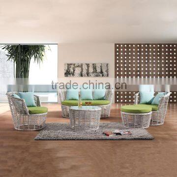 Modern design white round rattan sofa sectional