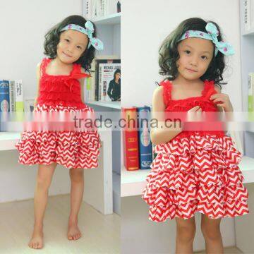 children Christmas dress wholesale one pieces red stain and lace frock design for baby girls