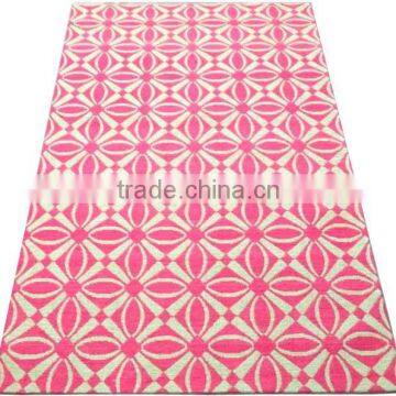 Jaquard Flat Weave Art Silk Rug With Canvas Backing