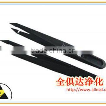 Black Carbon Fiber Cleanroom ESD Plastic Tweezer photo-6