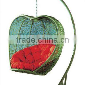 Deborah green apply Outdoor/Garden plastic wicker/ Rattan Hanging/swing chair European Style Furniture