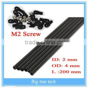 3 D printer accessory Reprap Delta Kossel OD:4* 200mm 3K Carbon tube ID=2mm carbon rods kit/set Carbon Rods Kit