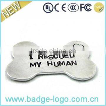 fashion znic alloy cheap bone shaped metal dog tag