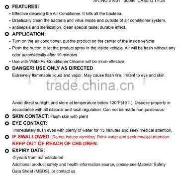 WILITA Auto Air Conditioning Air Conditioner Cleaner Spray and Disinfectant for Car Odor Remover photo-3