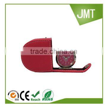 Mini Lovely Leather Travel Alarm Clock for Gift photo-3