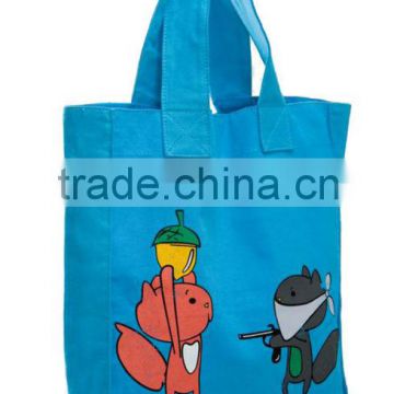 blue cotton shopping tote bag