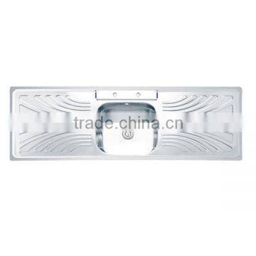 Stainless Steel Single Bowl Kitchen Sink with two side drainer board