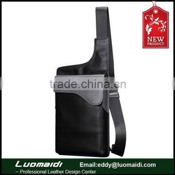 2015 New arrival fashion design genuine cowhide leather men chest bag,small cross body messenger bag for men,sport bags